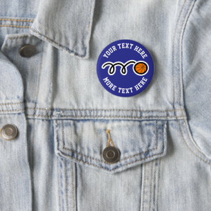 Sportige Basketball-Geburtstagsfeier Favor benutze Button