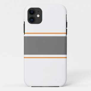Sportige breite graue orangefarbene Rennstreifen a Case-Mate iPhone Hülle