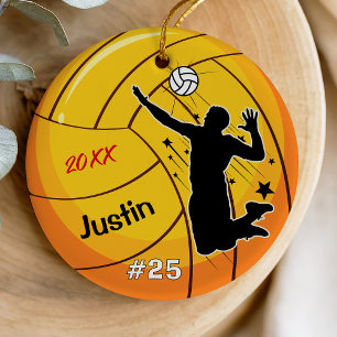 Sportiger Jugendlicher Junge Volleyballspieler Ges Keramik Ornament