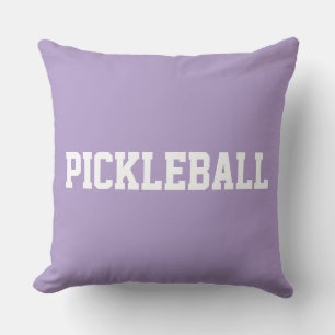 Sportiger Spaß weißer PICKLEBALL-Text auf helllila Kissen