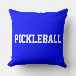 Sportiger Spaß weißer PICKLEBALL-Text auf königsbl Kissen
