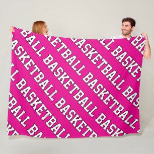 Sportiges Weiß Wiederholung BASKETBALL-Text Auf Fe Fleecedecke