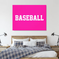 Sportiges Weißes BASEBALL-Text auf Helligrosa