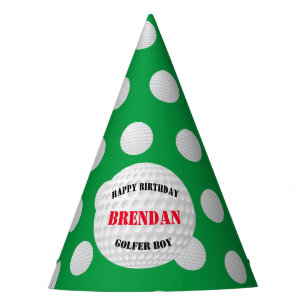 Sporting Happy Birthday Golfer Boy Partyhütchen