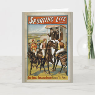 Sporting Life Great English Derby Vintag Horse Karte