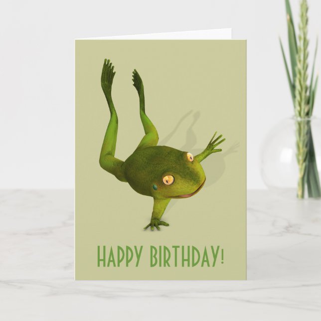 Sportiver Frosch Karte (Vorderseite)