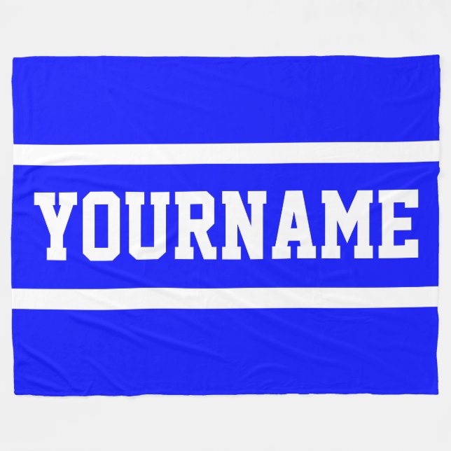 Sportiver Spaß Helles Blau Athletik-Text Weiße Str Fleecedecke (Vorderseite (Horizontal))