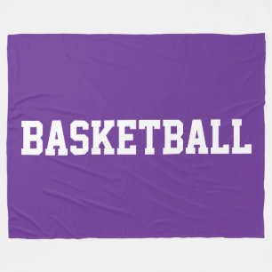 Sportiver Spaß weißer BASKETBALL-Text auf königlic Fleecedecke