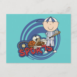 Sportjunge - Baseball-Hemden und Geschenke Postkarte