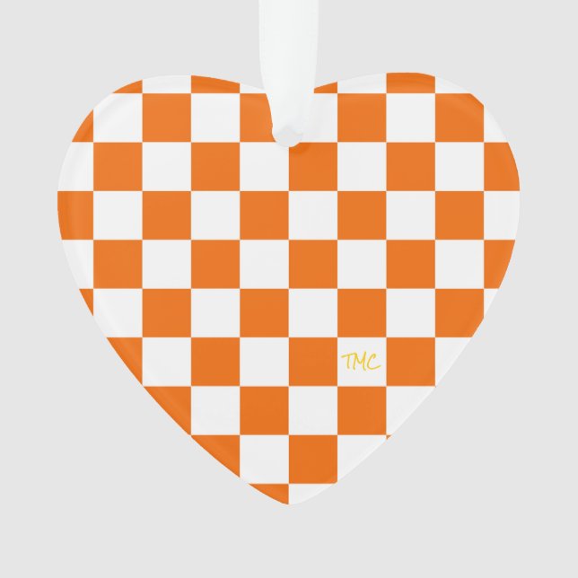 Sportkarton INITIALS Orangefarbenes Team Ornament (Vorderseite)