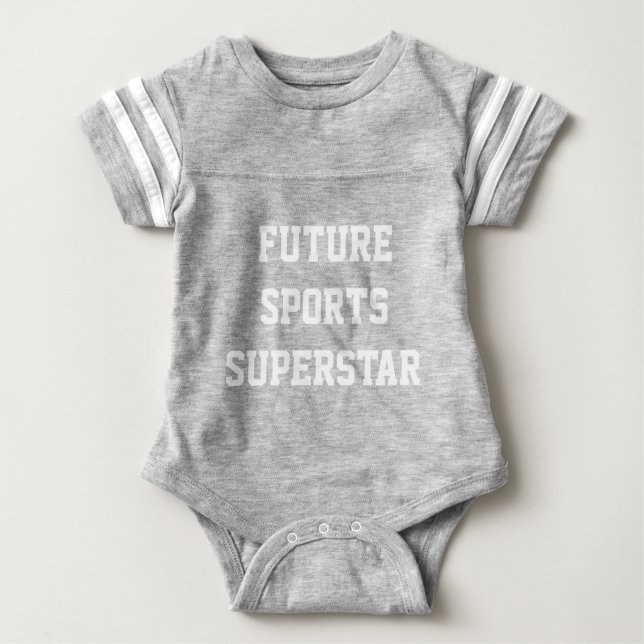 Sportkleidung Superstar individuelle Name Baby Strampler (Vorderseite)