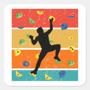 Sportklettern Bouldering Quadratischer Aufkleber