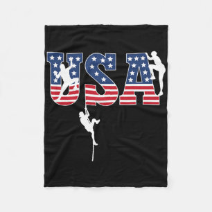 Sportklettern USA-Flagge Stolz Amerikanisch Patrio Fleecedecke