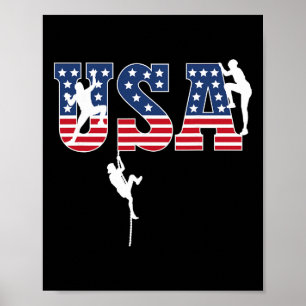 Sportklettern USA-Flagge Stolzer amerikanischer pa Poster