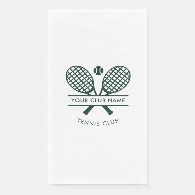 Sportklub Name Tennis Racket Motif Green Logo Serviette (Vorderseite)