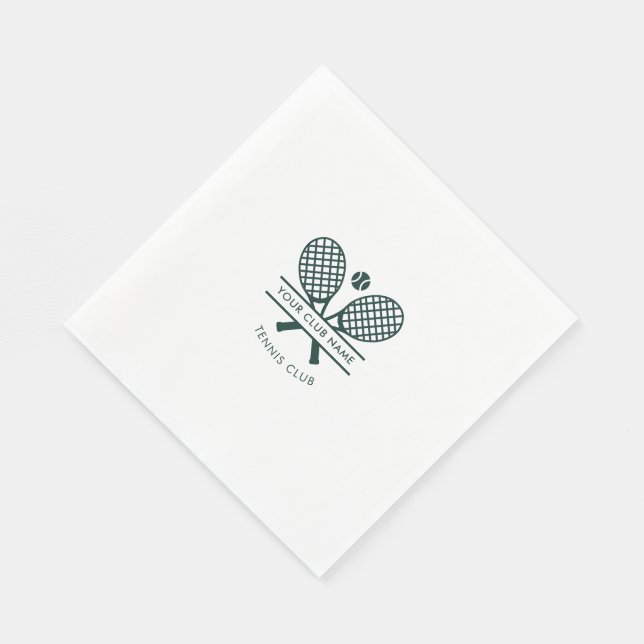 Sportklub Name Tennis Team Grünes Logo Serviette (Ecke)