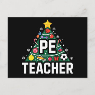Sportlehrer Weihnachtsbaum Ornamente Fußball Weihn Feiertagspostkarte