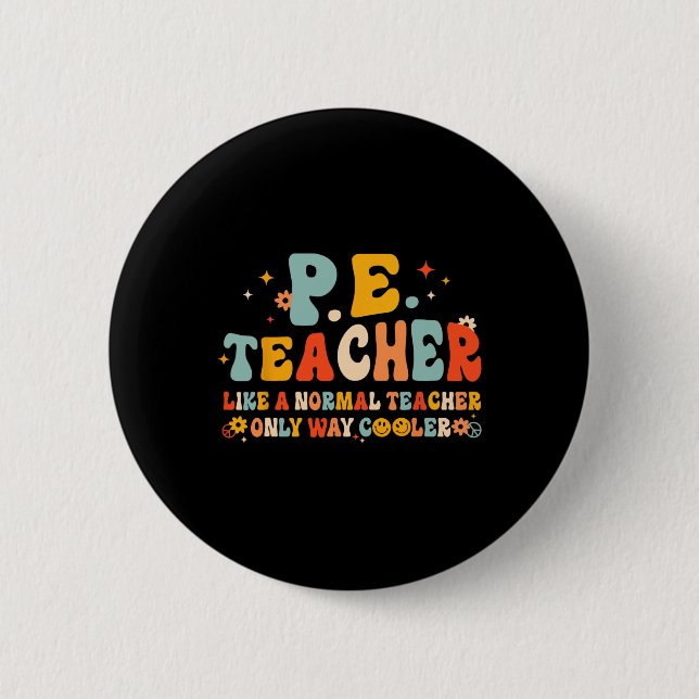Sportlehrer Zurück zur Schule Groov Button (Vorderseite)