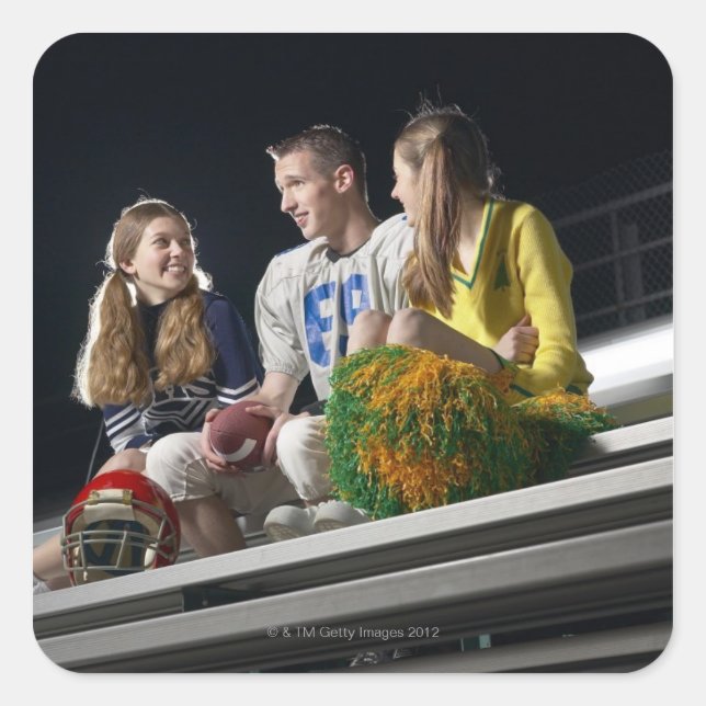 Sportler auf Bleichern Quadratischer Aufkleber (Vorderseite)