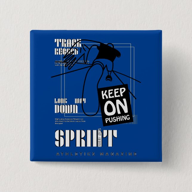 Sportler behielt auf Pushing Button (Vorderseite)