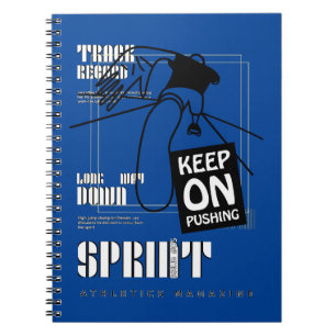 Sportler behielt auf Pushing Notizblock