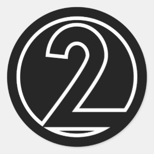 Sportler Nummer 2 Kreisform Runder Aufkleber