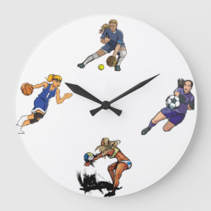 Sportlerin Wanduhr Rundum