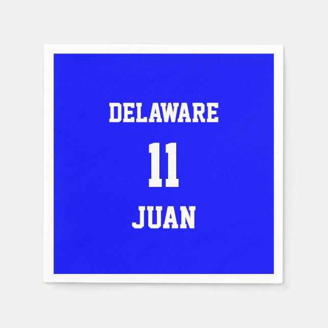 Sportlich angepasstes blaues Papier Napkins Serviette (Vorderseite)