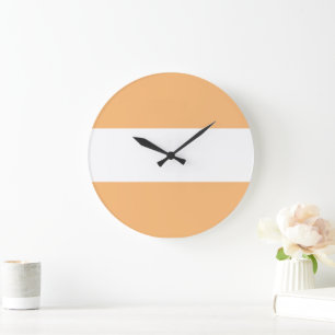Sportlich Chic Hell-Pfirsich Orange Weiße Breite S Große Wanduhr
