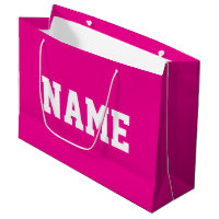 Sportlich DEIN NAME Weißer Text auf Hell-Hot-Pink