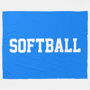 Sportlich fett Weiße SOFTBALL Schrift auf Helligbl Fleecedecke