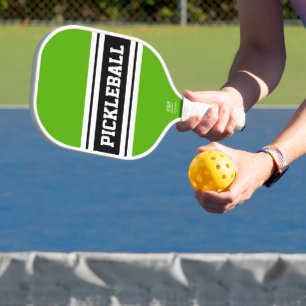 Sportlich Fette Grün Schwarz Weiße Rennstreifen Te Pickleball Schläger