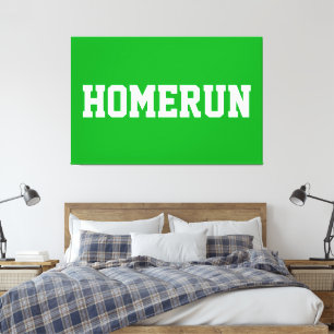 Sportlich Helles Grün Sportlich Weiß HOMERUN Text  Leinwanddruck
