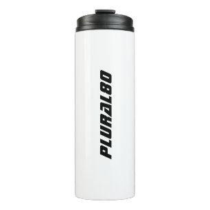 Sportlich mit Monogramm Schwarz und Weiß Thermosbecher