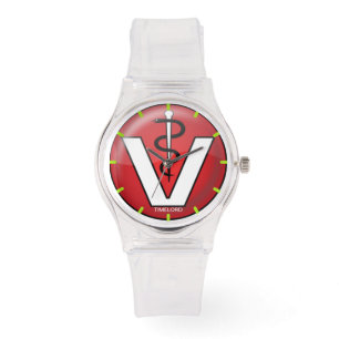 Sportlich mit rosa Silikon-Bügeluhrtierarzt Armbanduhr