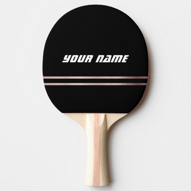 Sportlich personalisiert mit Monogramm Schwarz-wei Tischtennis Schläger (Vorderseite)