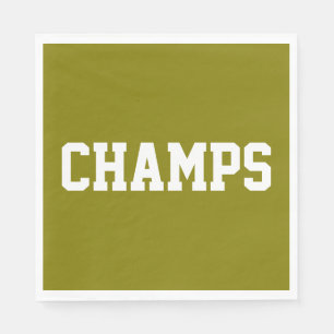 Sportlich sportliche goldene Olive CHAMPS weiße Sc Serviette