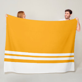 sportlich-weiße Racing-Streifen auf fett gelb Fleecedecke