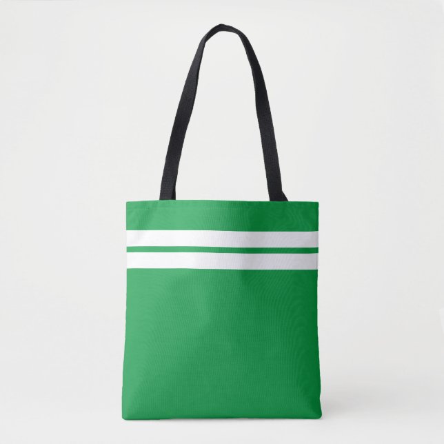 Sportlich weiße Twin Racing Streifen auf Kelly Gre (Vorderseite)