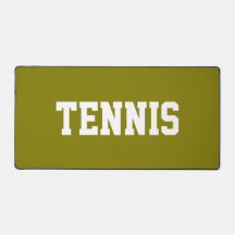 Sportlich Weißer TENNIS-Text auf goldenem Olivenfa