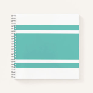 Sportliche athletische breite aqua Rennstreifen au Notizbuch