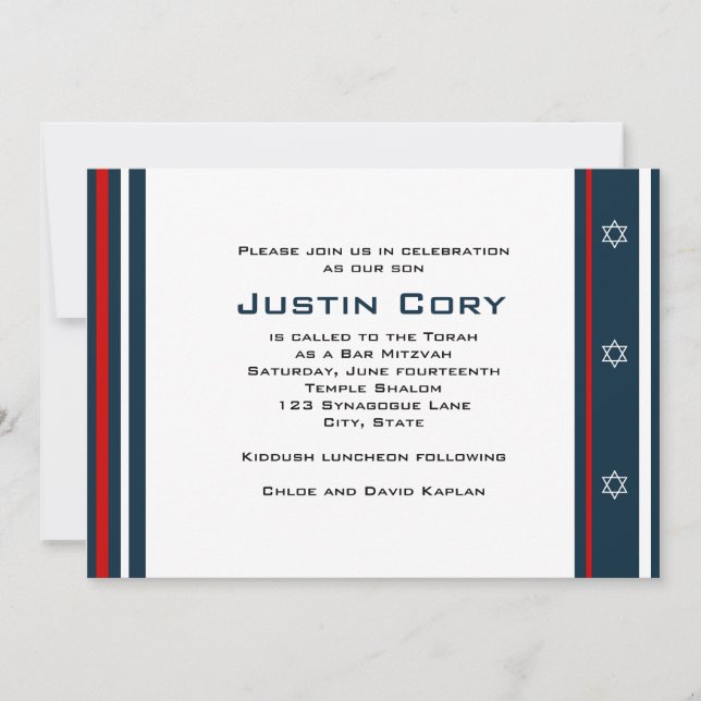 Sportliche Bar Mitzvah Einladung Baseball (Vorderseite)