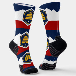 Sportliche Crew-Socke mit Flagge von Utah, USA Socken