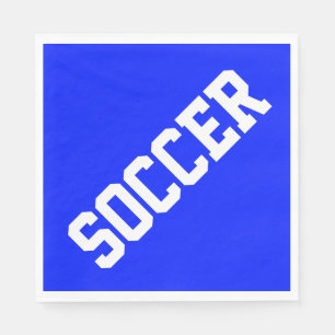 Sportliche diagonale weiße SOCCER-Schrift auf stra Serviette