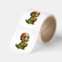 Sportliche Dino-Fußball-Rollsticker für Kinder