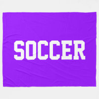 Sportliche, fette weiße SOCCER-Schrift auf strahle