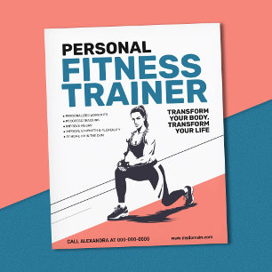 Sportliche Frau & Energiegeladene Linien - Fitness Flyer