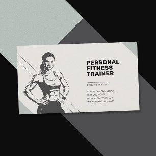 Sportliche Frau Silhouette - Fitness-Trainerin Visitenkarte