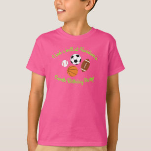 Sportliche Geburtstagsparty Kinder Niedlich Pink G T-Shirt