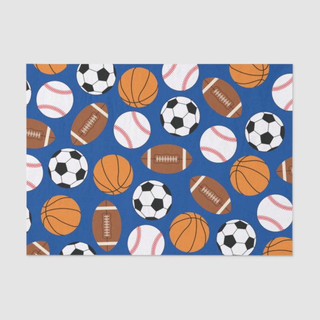 Sportliche Geburtstagsparty Kinder Niedlich Seidenpapier (Vorderseite)